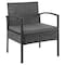 Manhattan Comfort Noli  Steel Rattan 4-Piece Patio Conversation Set with Cushions in Grey OD-CV007-GY - alternate 5